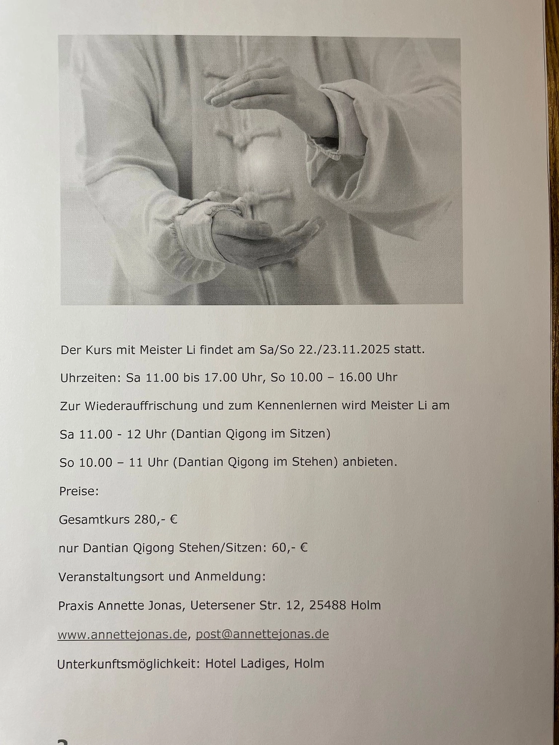 Annette Jonas, Qigong-Rückenmassage
